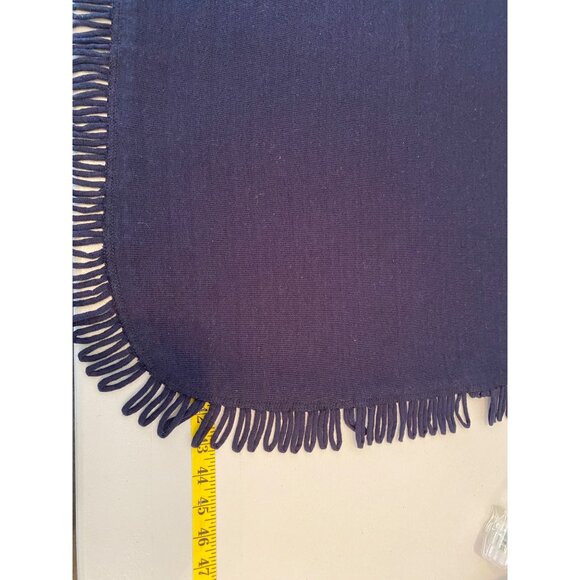 Coldwater Creek Navy Blue Loop Fringe Open Front Poncho Wrap - Picture 6 of 6